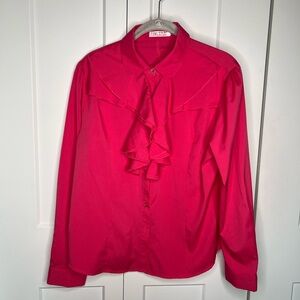 Xuehanxiu Ruffle Front Button Down Shirt Blouse Top - see measurements no tag